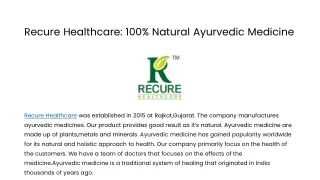 recure healthcare 100 natural ayurvedic medicine