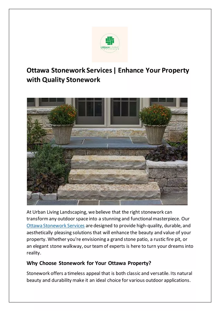 ottawa stonework services enhance your property