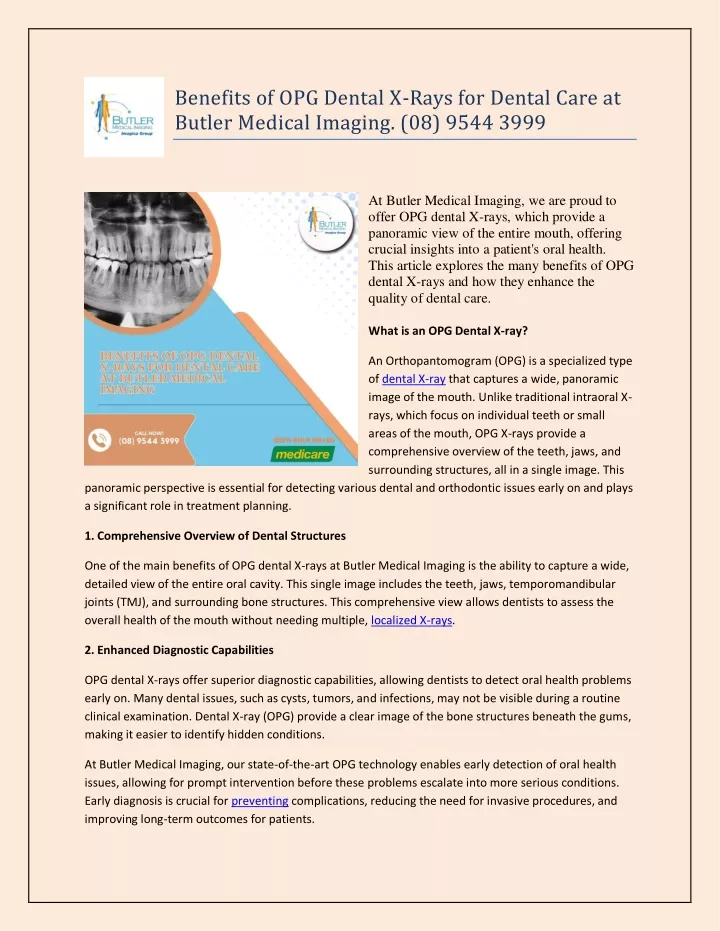 benefits of opg dental x rays for dental care