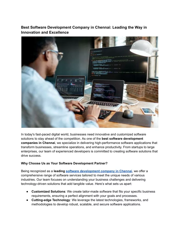 best software development company in chennai