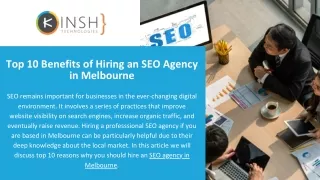 Top 10 Benefits of Hiring an SEO Agency in Melbourne - Kinsh Technologies
