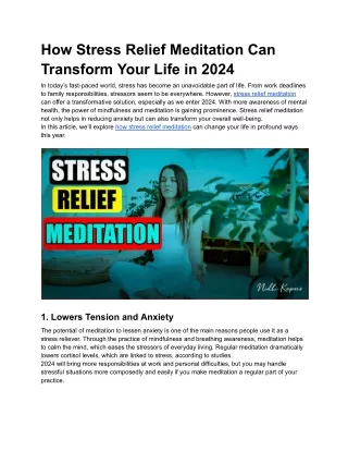 Stress Relief Meditation