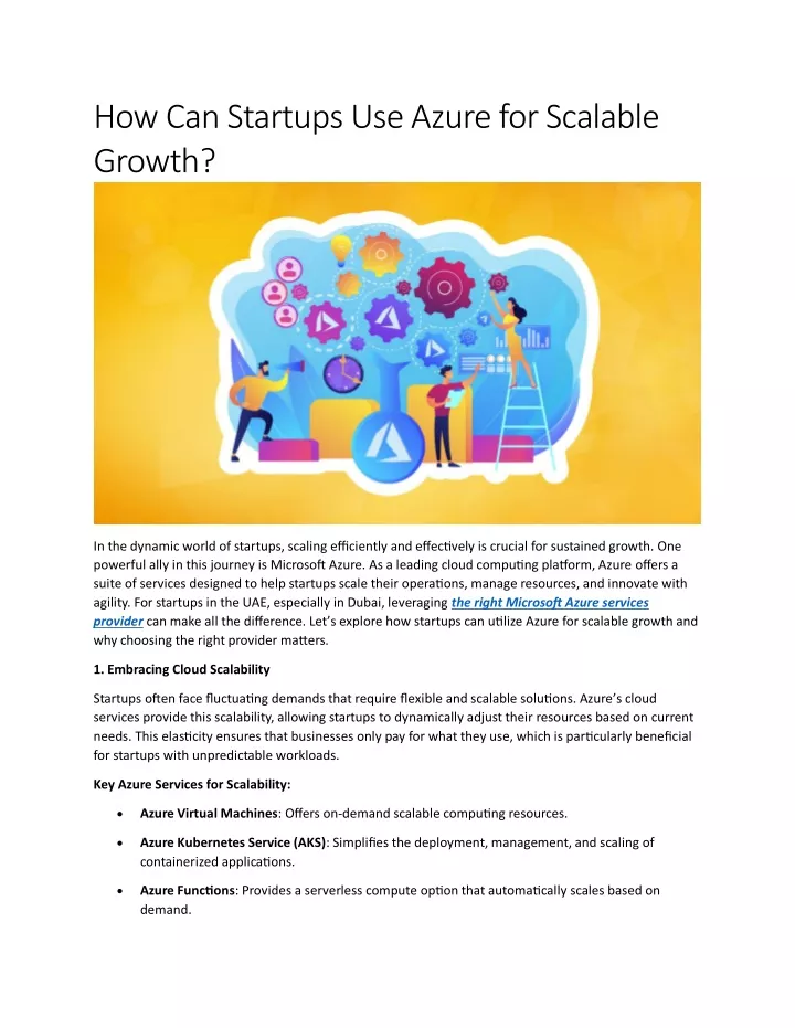 how can startups use azure for scalable growth