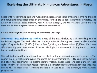 exploring the ultimate himalayan adventures