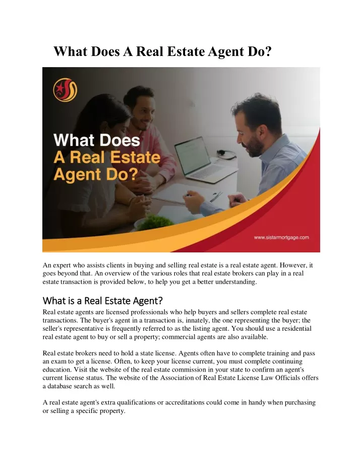 what does a real estate agent do