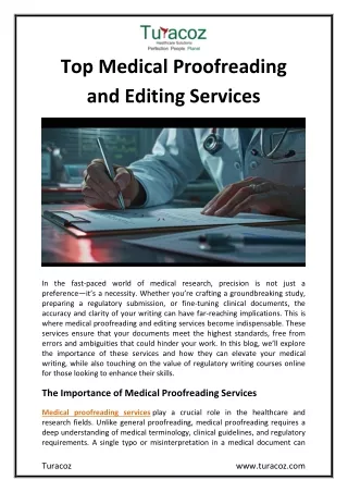 top medical proofreading and editing services