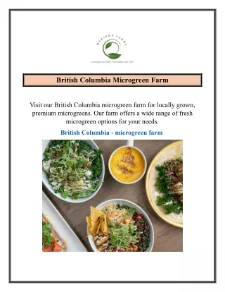 British Columbia Microgreen Farm
