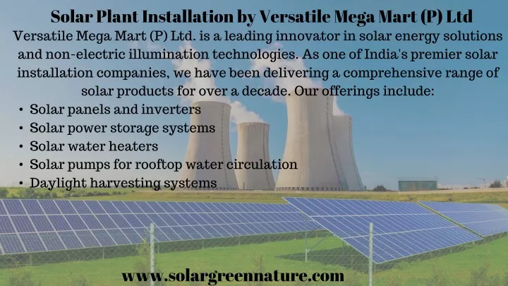 solar plant installation by versatile mega mart