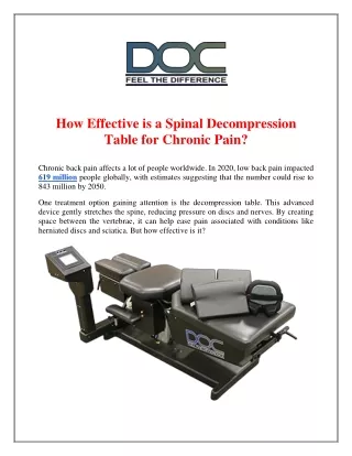 How Effective is a Spinal Decompression Table for Chronic Pain