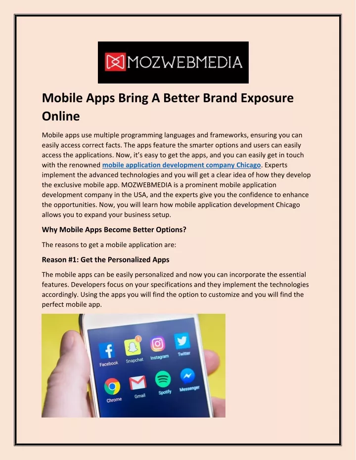 mobile apps bring a better brand exposure online