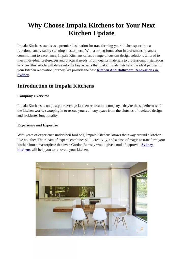 why choose impala kitchens for your next kitchen