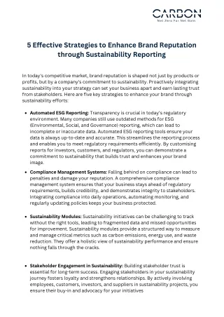 5 Effective Strategies to Enhance Brand Reputation through Sustainability Reporting