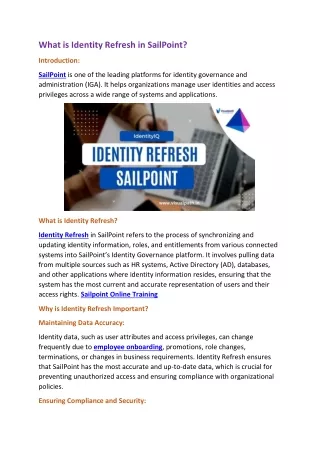 Sailpoint Identity IQ Training | Sailpoint Online Training