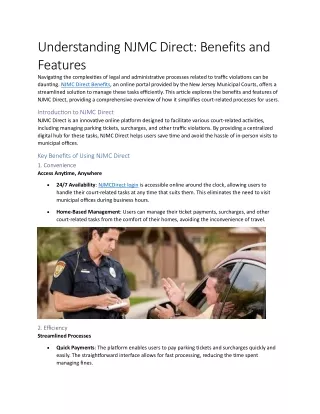 understanding njmc direct benefits and features