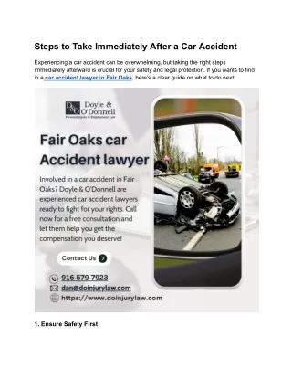steps to take immediately after a car accident