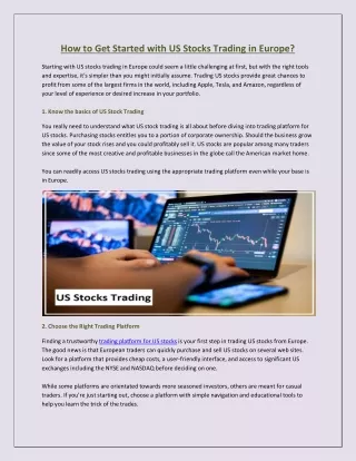 How to Get Started with US Stocks Trading in Europe?