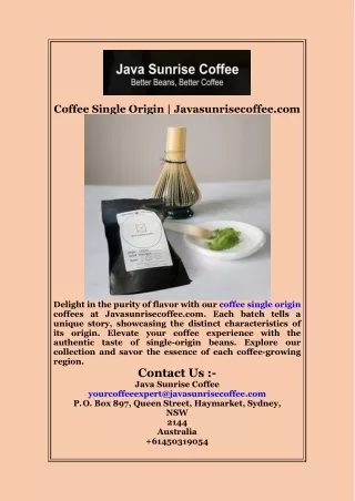 Coffee Single Origin  Javasunrisecoffee com