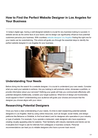 how to find the perfect website designer