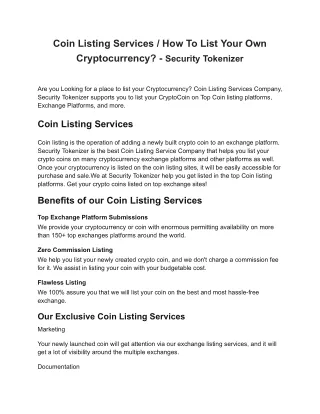 coin listing services how to list your
