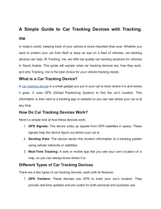 Car tracking devices