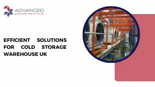 Efficient Solutions for Cold Storage Warehouse UK