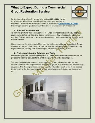 What to Expect During a Commercial Grout Restoration Service