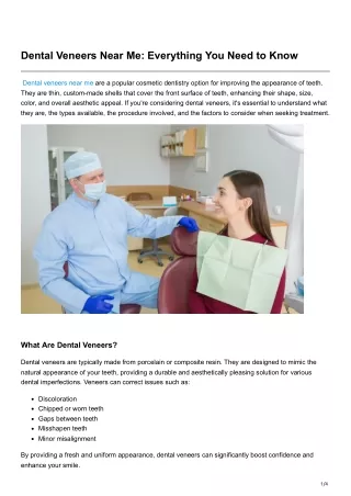 Dental Veneers Near Me Everything You Need to Know