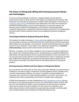 the future of chiropractic billing with evolving
