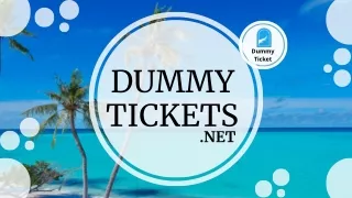 Dummytickets.net your perfect solution for flight reservation