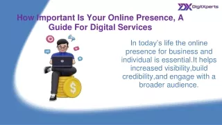 how important is your online presence a guide for digital services