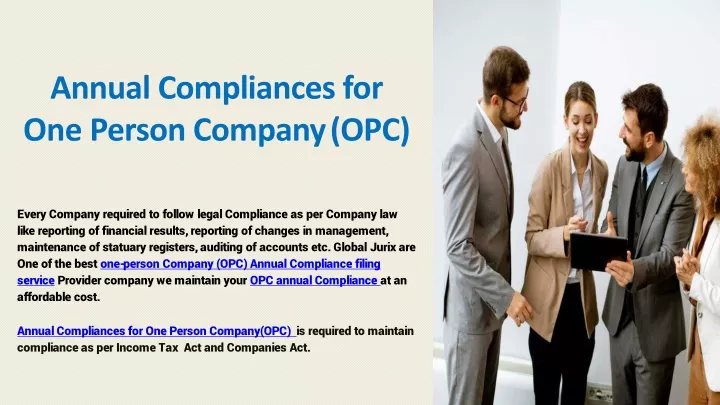 annual compliances for one person company opc