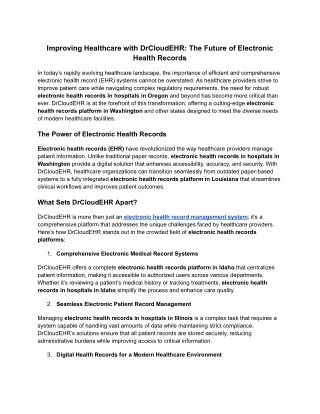 Improving Healthcare with DrCloudEHR_ The Future of Electronic Health Records