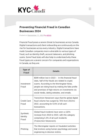 Preventing Financial Fraud in Canadian Businesses 2024