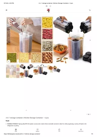 4 in 1 storage container _ Kitchen Storage Container - 6 pcs