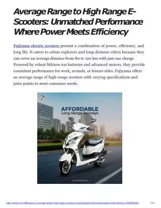Average Range to High Range E-Scooters_ Unmatched Performance Where Power Meets Efficiency _ by fujiyamaev _ Sep, 2024 _