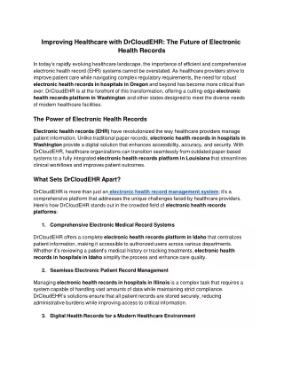 Improving Healthcare with DrCloudEHR_ The Future of Electronic Health Records