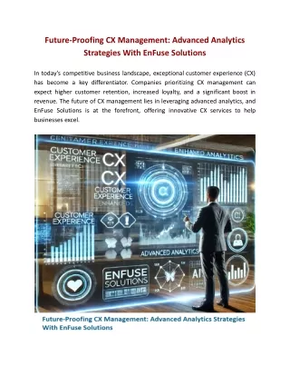 Future-Proofing CX Management: Advanced Analytics Strategies With EnFuse