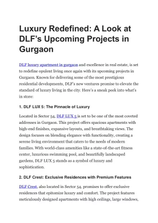 luxury redefined a look at dlf s upcoming