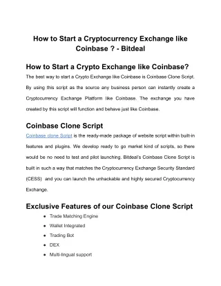 How to Start a Cryptocurrency Exchange like Coinbase PDF