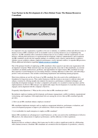 4 human resources consultant