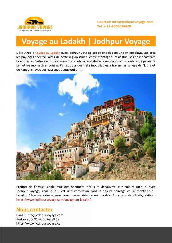 voyage au ladakh jodhpur voyage