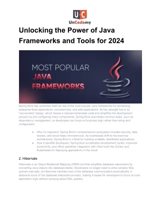 Unlocking the Power of Java Frameworks and Tools for 2024