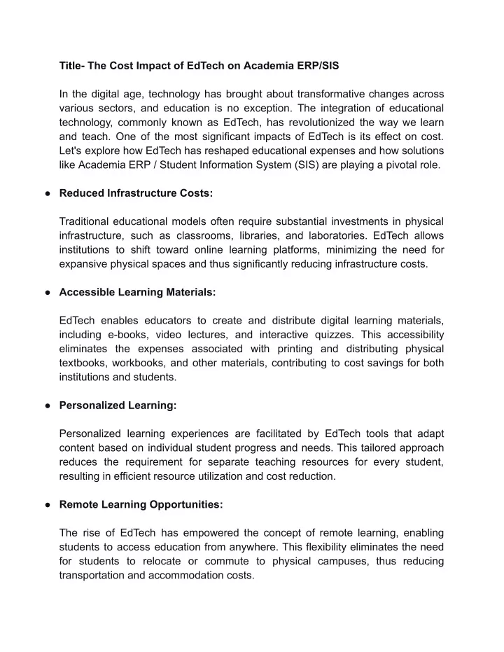 title the cost impact of edtech on academia