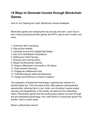 How to Turn Gaming into Cash Blockchain Income Strategies