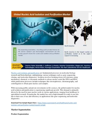 uture Prospects for the Nucleic Acid Isolation and Purification Market