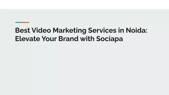 best video marketing services in noida elevate