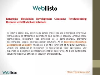 enterprise blockchain development company revolutionizing business with blockchain solutions