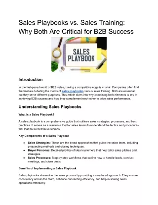 Sales Playbooks vs. Sales Training_ Why Both Are Critical for B2B Success