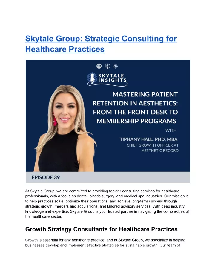 skytale group strategic consulting for healthcare