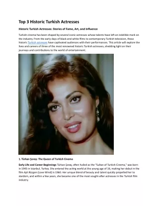 Top 3 Historic Turkish Actresses (1)